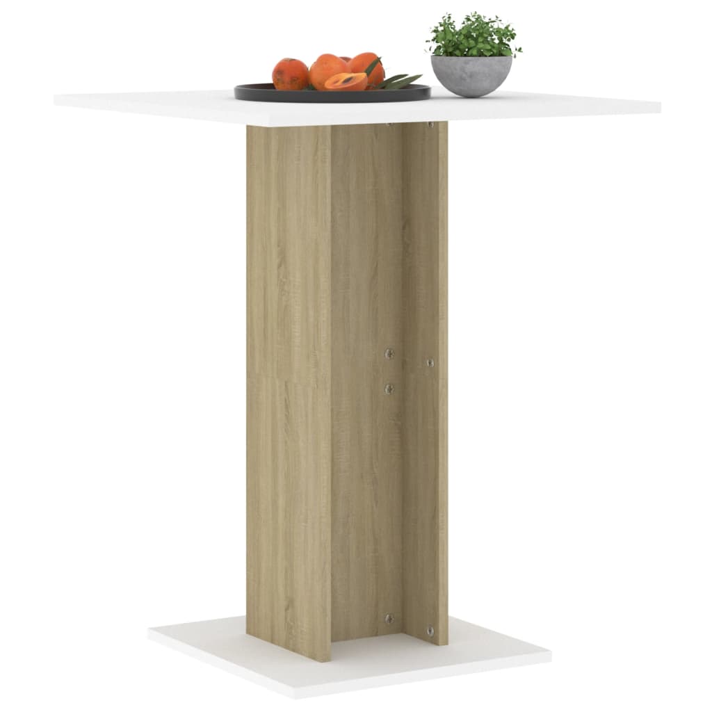 vidaXL Bistro Table Smoked Oak 60x60x75 cm Engineered Wood - Bistro Sets from vidaXL
