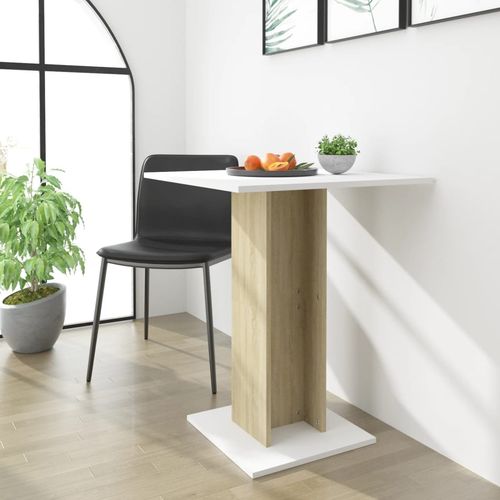 vidaXL Bistro Table Smoked Oak 60x60x75 cm Engineered Wood - Bistro Sets from vidaXL