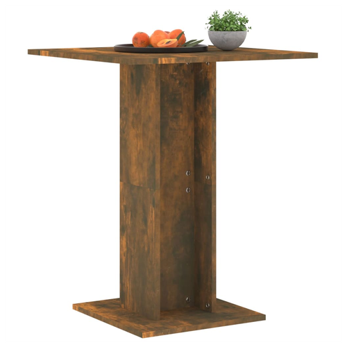 vidaXL Bistro Table Smoked Oak 60x60x75 cm Engineered Wood - Bistro Sets from vidaXL