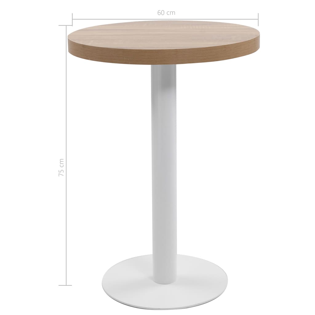 vidaXL Bistro Table Light Brown 40 cm MDF - Bistro Sets from vidaXL