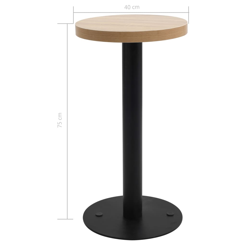 vidaXL Bistro Table Light Brown 40 cm MDF - Bistro Sets from vidaXL