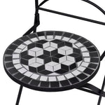 3 Piece Bistro Set Ceramic Tile Black and White - Bistro Sets from vidaXL