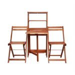 vidaXL 3 Piece Folding Bistro Set Solid Acacia Wood - Bistro Sets from vidaXL