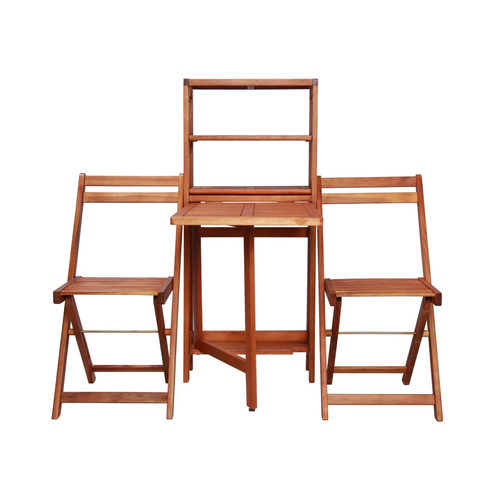 vidaXL 3 Piece Folding Bistro Set Solid Acacia Wood - Bistro Sets from vidaXL