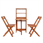 vidaXL 3 Piece Folding Bistro Set Solid Acacia Wood - Bistro Sets from vidaXL