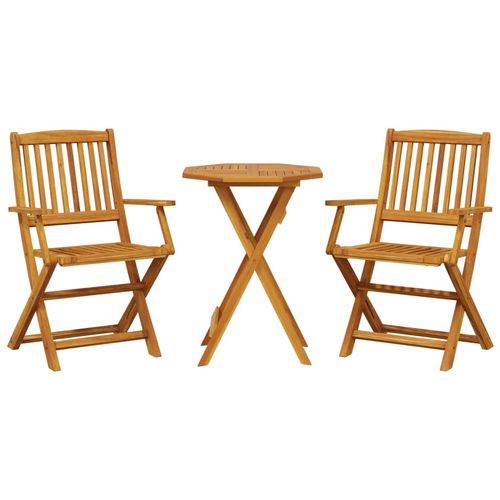 vidaXL 3 Piece Folding Bistro Set Solid Wood Acacia - Bistro Sets from vidaXL