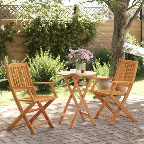 vidaXL 3 Piece Folding Bistro Set Solid Wood Acacia - Bistro Sets from vidaXL