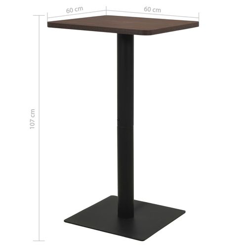 vidaXL Bistro Table Dark Ash 60x60x107 cm - Bistro Sets from vidaXL