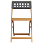 vidaXL Bistro Chairs 2 pcs Black Solid Wood Acacia and Poly Rattan - Bistro Sets from vidaXL