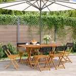 vidaXL Bistro Chairs 2 pcs Black Solid Wood Acacia and Poly Rattan - Bistro Sets from vidaXL