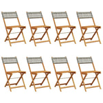 vidaXL Bistro Chairs 2 pcs Black Solid Wood Acacia and Poly Rattan - Bistro Sets from vidaXL