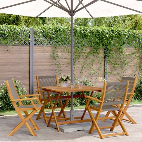 vidaXL 3 Piece Bistro Set Black Polypropylene and Solid Wood - Bistro Sets from vidaXL