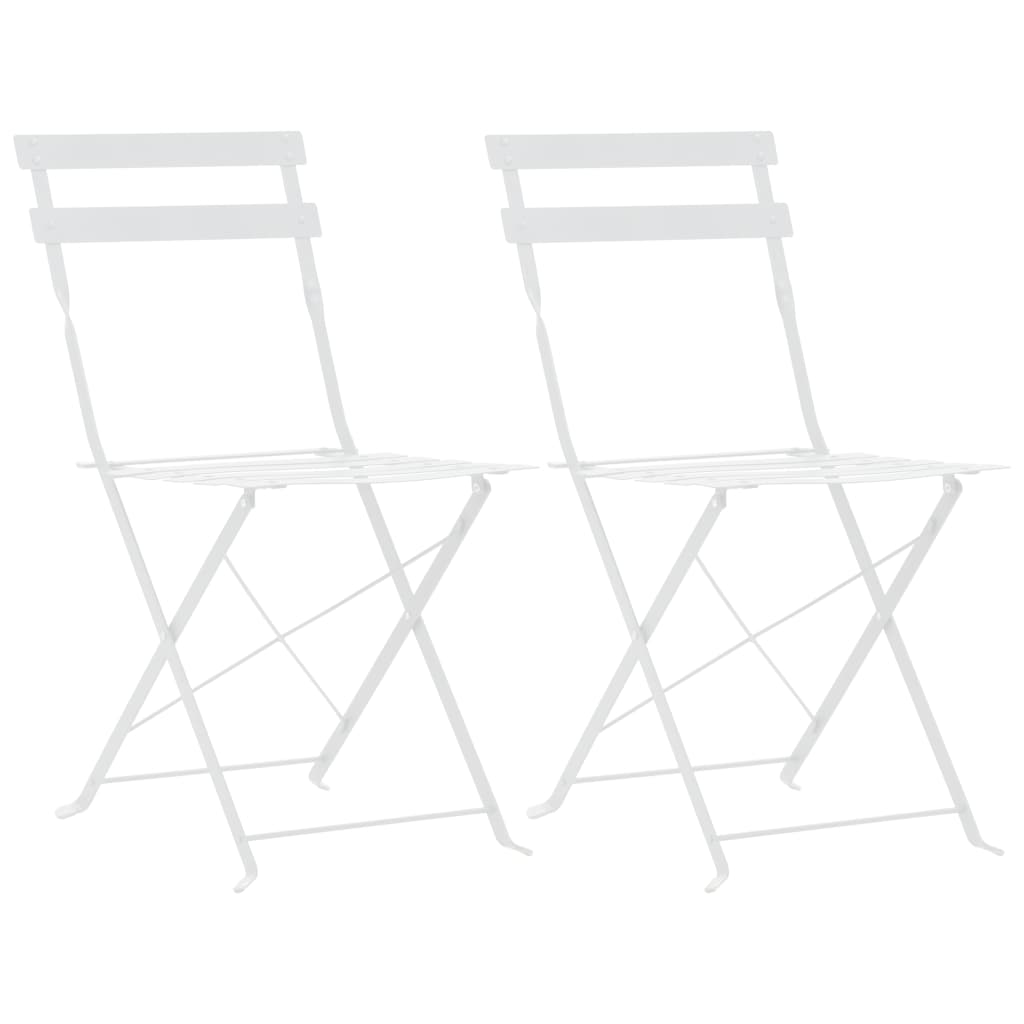 vidaXL 3 Piece Bistro Set Steel Grey - Bistro Sets from vidaXL