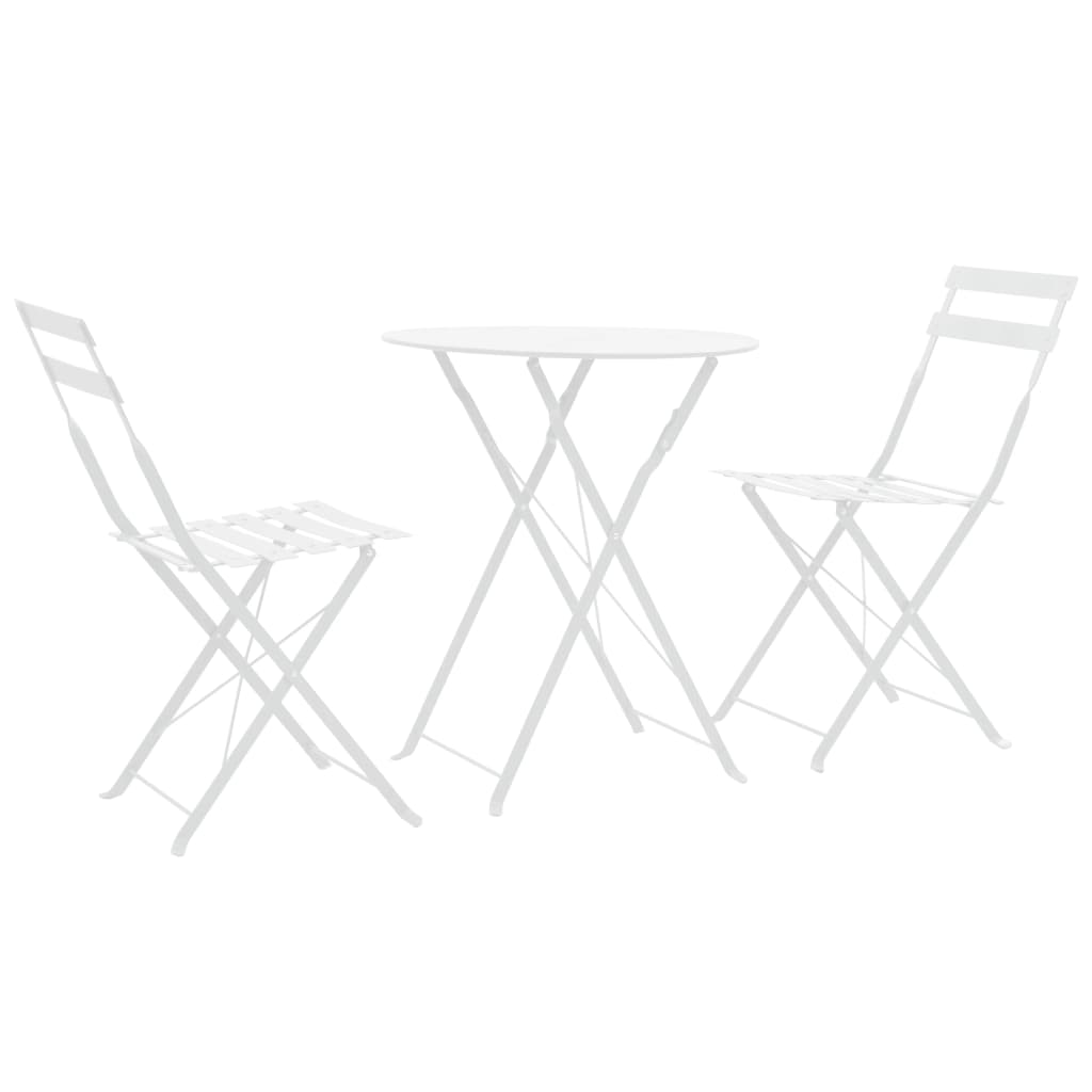 vidaXL 3 Piece Bistro Set Steel Grey - Bistro Sets from vidaXL