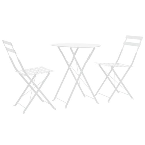 vidaXL 3 Piece Bistro Set Steel Grey - Bistro Sets from vidaXL