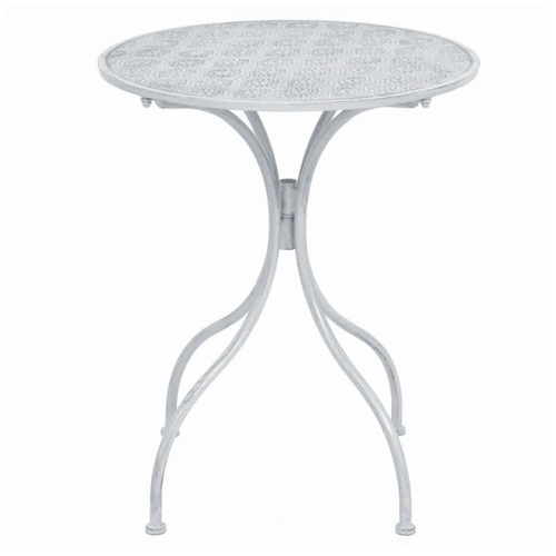 vidaXL 3 Piece Bistro Set Steel Greyish White - Bistro Sets from vidaXL