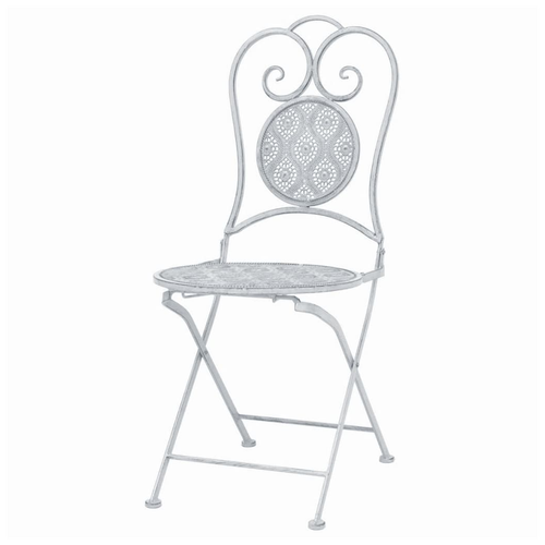 vidaXL 3 Piece Bistro Set Steel Greyish White - Bistro Sets from vidaXL