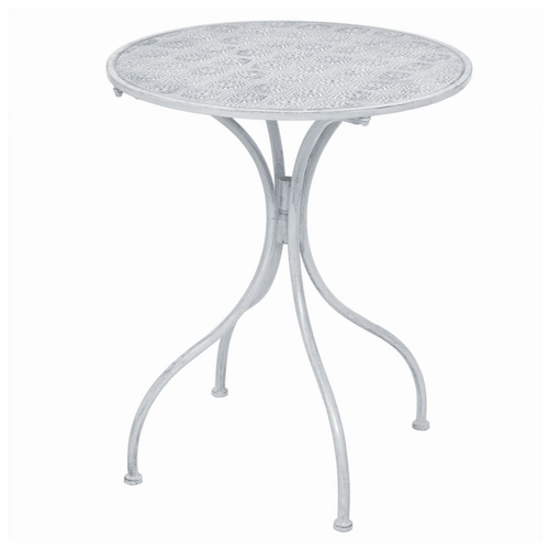 vidaXL 3 Piece Bistro Set Steel Greyish White - Bistro Sets from vidaXL