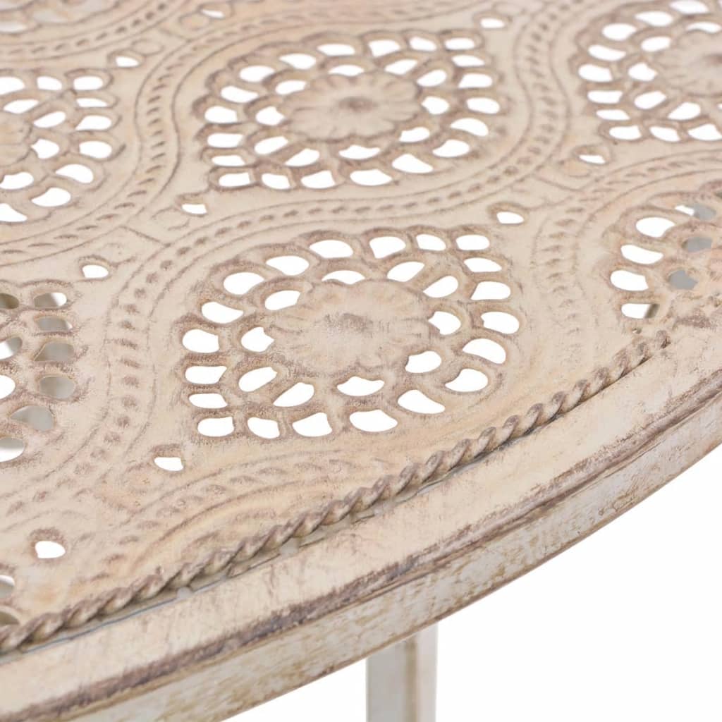 vidaXL 3 Piece Bistro Set Steel White - Bistro Sets from vidaXL