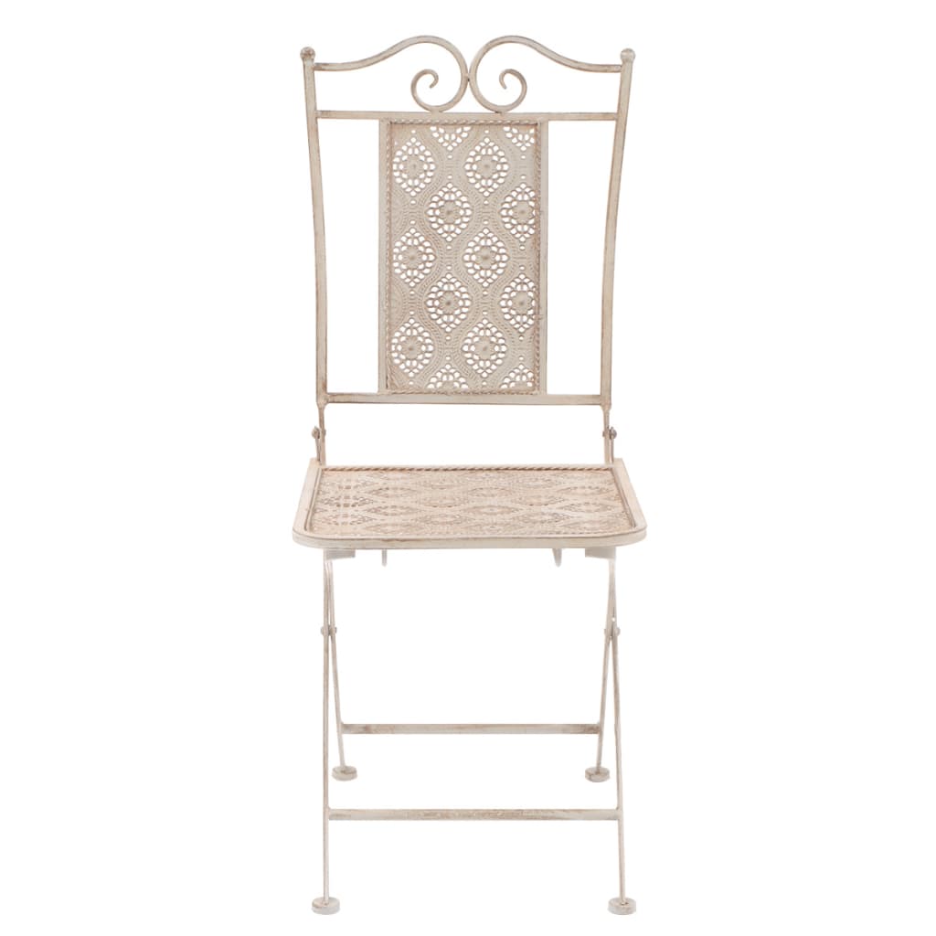 vidaXL 3 Piece Bistro Set Steel White - Bistro Sets from vidaXL