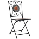 vidaXL Mosaic Bistro Chairs 2 pcs Brown Ceramic - Bistro Sets from vidaXL