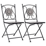 vidaXL Mosaic Bistro Chairs 2 pcs Brown Ceramic - Bistro Sets from vidaXL