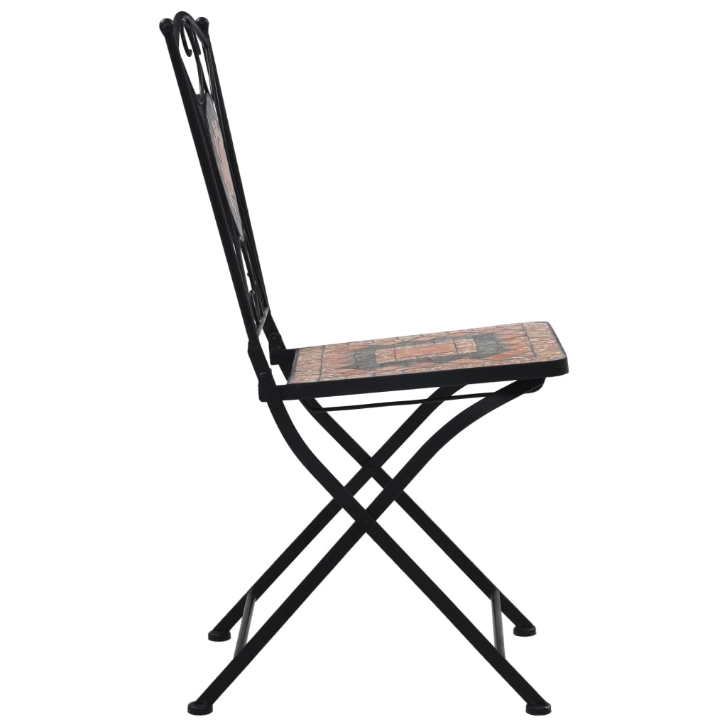 vidaXL Mosaic Bistro Chairs 2 pcs Brown Ceramic - Bistro Sets from vidaXL