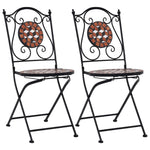 vidaXL Mosaic Bistro Chairs 2 pcs Brown Ceramic - Bistro Sets from vidaXL