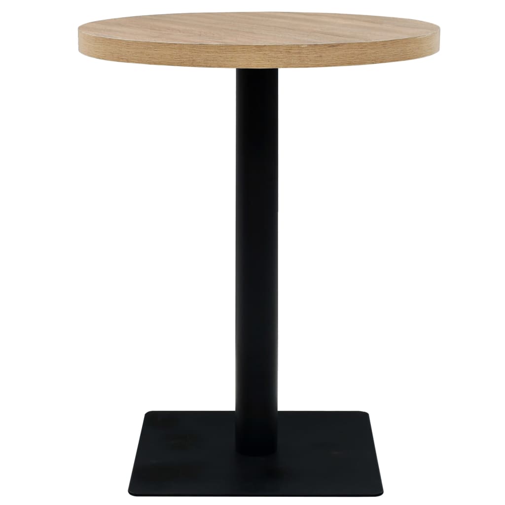 vidaXL Bistro Table MDF and Steel Round 60x75 cm Dark Ash - Bistro Sets from vidaXL