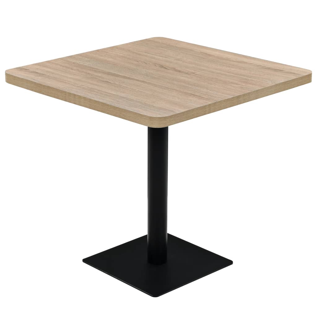 vidaXL Bistro Table MDF and Steel Round 60x75 cm Dark Ash - Bistro Sets from vidaXL