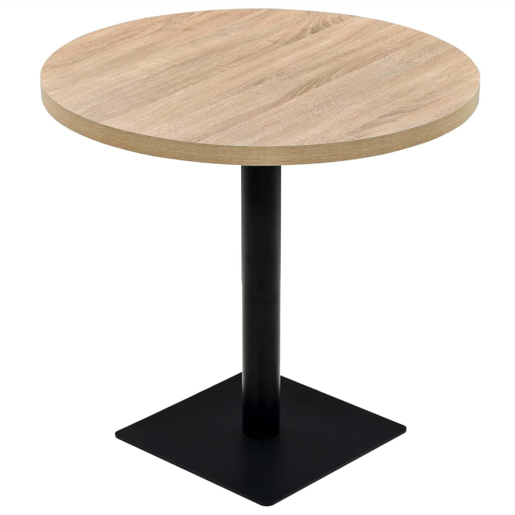 vidaXL Bistro Table MDF and Steel Round 60x75 cm Dark Ash - Bistro Sets from vidaXL