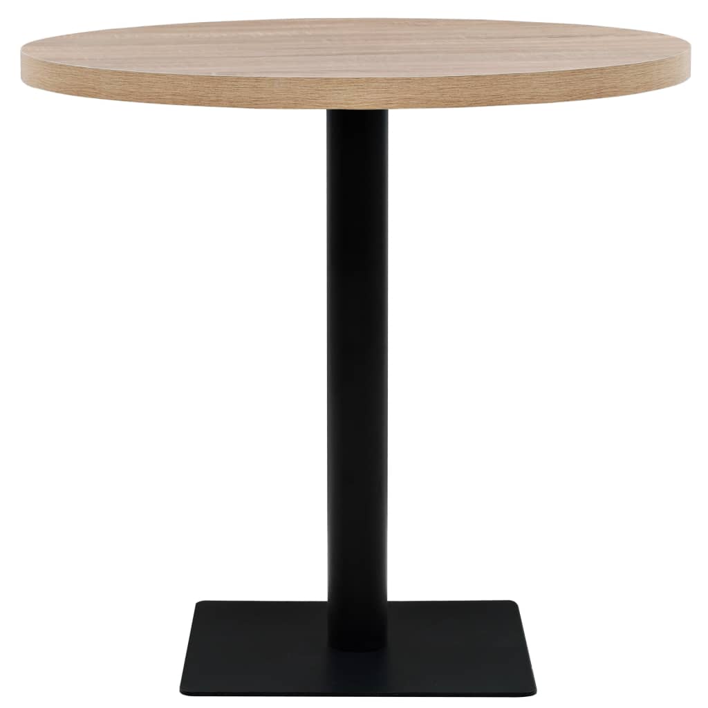 vidaXL Bistro Table MDF and Steel Round 60x75 cm Dark Ash - Bistro Sets from vidaXL