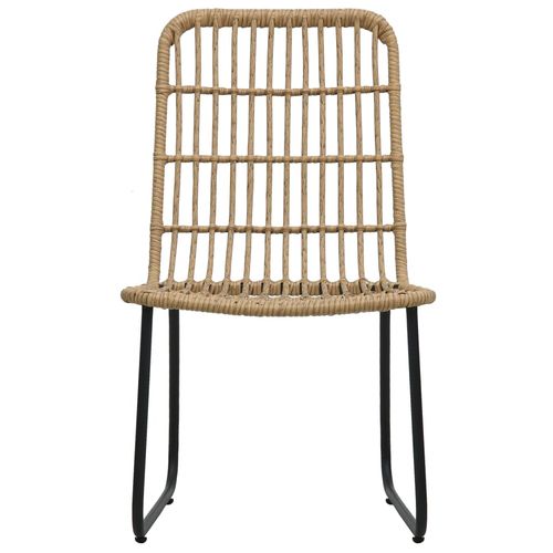 vidaXL 3 Piece Bistro Set Poly Rattan Oak - Bistro Sets from vidaXL