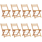 vidaXL Bistro Chairs 2 pcs Cream White Solid Wood Acacia and Fabric - Bistro Sets from vidaXL