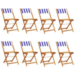 vidaXL Bistro Chairs 2 pcs Cream White Solid Wood Acacia and Fabric - Bistro Sets from vidaXL