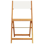 vidaXL Bistro Chairs 2 pcs Cream White Solid Wood Acacia and Fabric - Bistro Sets from vidaXL
