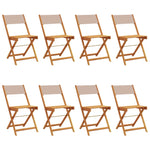 vidaXL Bistro Chairs 2 pcs Cream White Solid Wood Acacia and Fabric - Bistro Sets from vidaXL