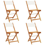 vidaXL Bistro Chairs 2 pcs Cream White Solid Wood Acacia and Fabric - Bistro Sets from vidaXL