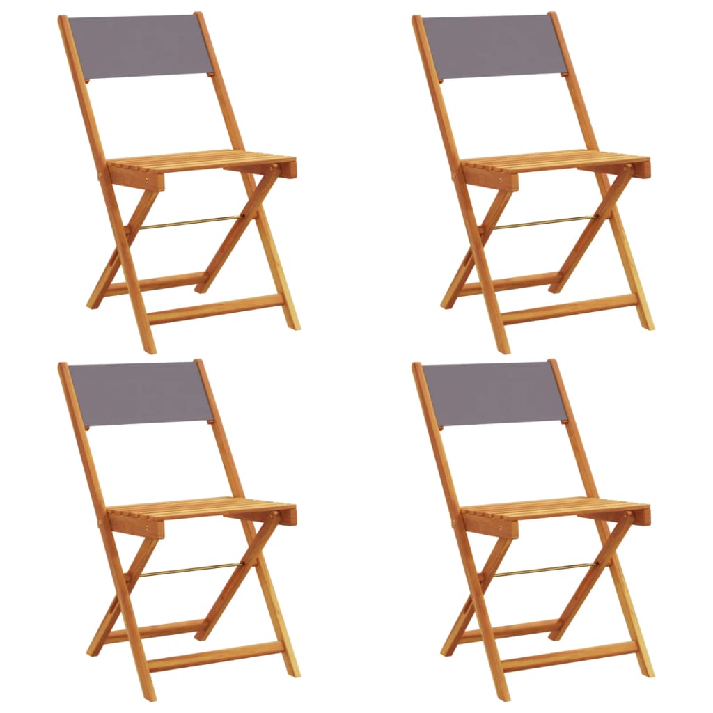 vidaXL Bistro Chairs 2 pcs Cream White Solid Wood Acacia and Fabric - Bistro Sets from vidaXL