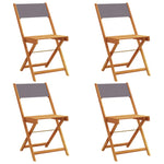 vidaXL Bistro Chairs 2 pcs Cream White Solid Wood Acacia and Fabric - Bistro Sets from vidaXL
