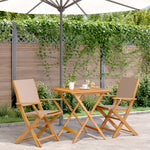 vidaXL 3 Piece Bistro Set Cream White Fabric and Solid Wood - Bistro Sets from vidaXL