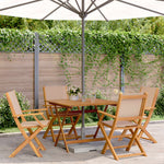 vidaXL 3 Piece Bistro Set Cream White Fabric and Solid Wood - Bistro Sets from vidaXL