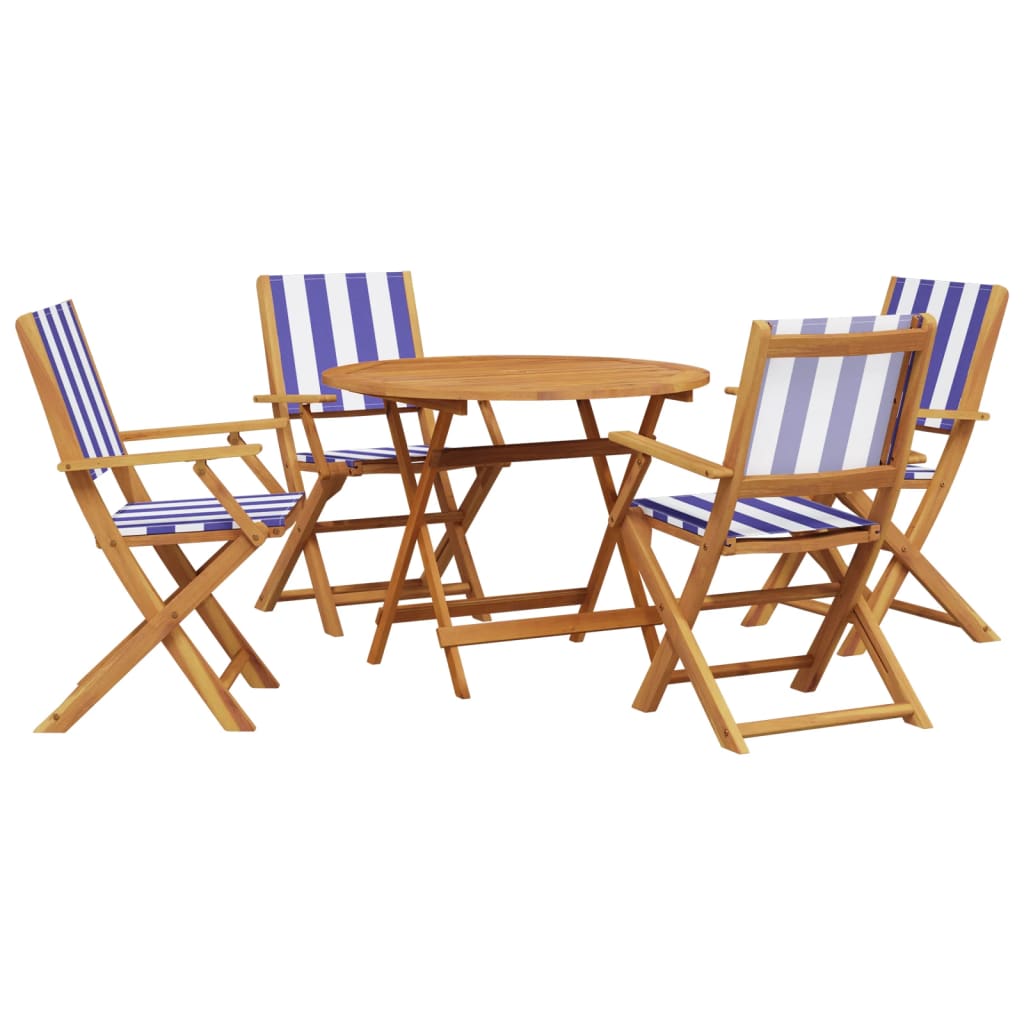 vidaXL 3 Piece Bistro Set Cream White Fabric and Solid Wood - Bistro Sets from vidaXL