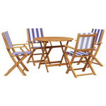 vidaXL 3 Piece Bistro Set Cream White Fabric and Solid Wood - Bistro Sets from vidaXL