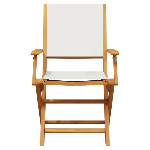 vidaXL 3 Piece Bistro Set Cream White Fabric and Solid Wood - Bistro Sets from vidaXL