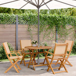 vidaXL 3 Piece Bistro Set Cream White Fabric and Solid Wood - Bistro Sets from vidaXL