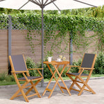 vidaXL 3 Piece Bistro Set Cream White Fabric and Solid Wood - Bistro Sets from vidaXL
