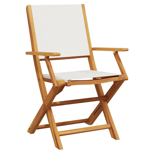 vidaXL 3 Piece Bistro Set Cream White Fabric and Solid Wood - Bistro Sets from vidaXL