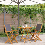 vidaXL 3 Piece Bistro Set Cream White Fabric and Solid Wood - Bistro Sets from vidaXL