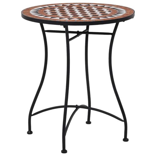 vidaXL 3 Piece Mosaic Bistro Set Ceramic Tile Terracotta - Bistro Sets from vidaXL